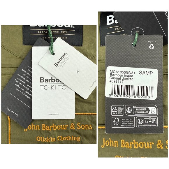 Barbour To Ki To Jacket Mens Medium M Green Inaka Field Utility Military SAMPLE - Picture 4 of 12